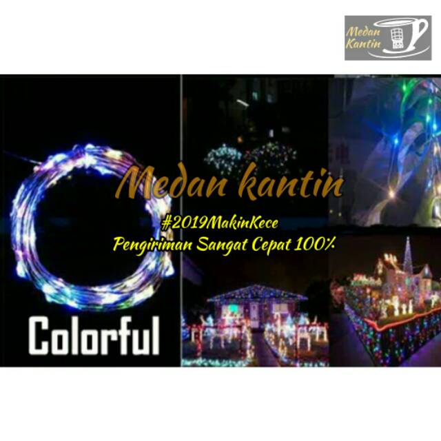 *MK* Lampu String Kawat [COLORFUL] 10M 100LED / Lampu Tumblr / Lampu Tumblr Baterai / Lampu Natal