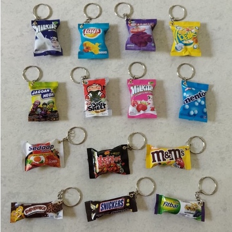 Ganci miniatur snack Gantungan kunci unik lucu Magnet Kulkas Souvenir Pernikahan Murah