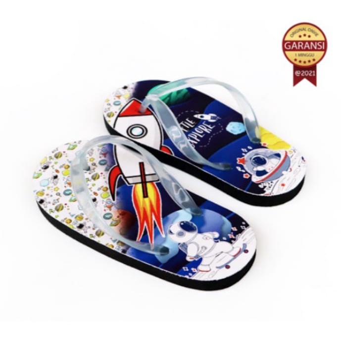 Sendal jepit anak laki laki Astronot/ sandal anak Printing MOTIF Luar Angkasa