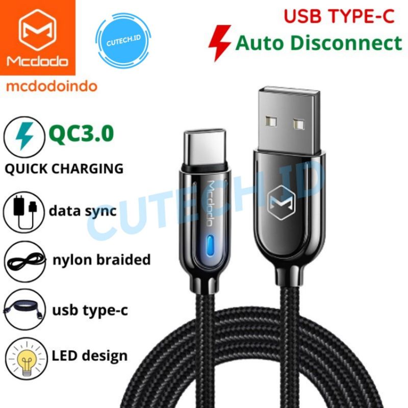 MCDODO KABEL DATA TYPE C FAST CHARGING AUTOMATIC QC 3.0 GEN 2 65W