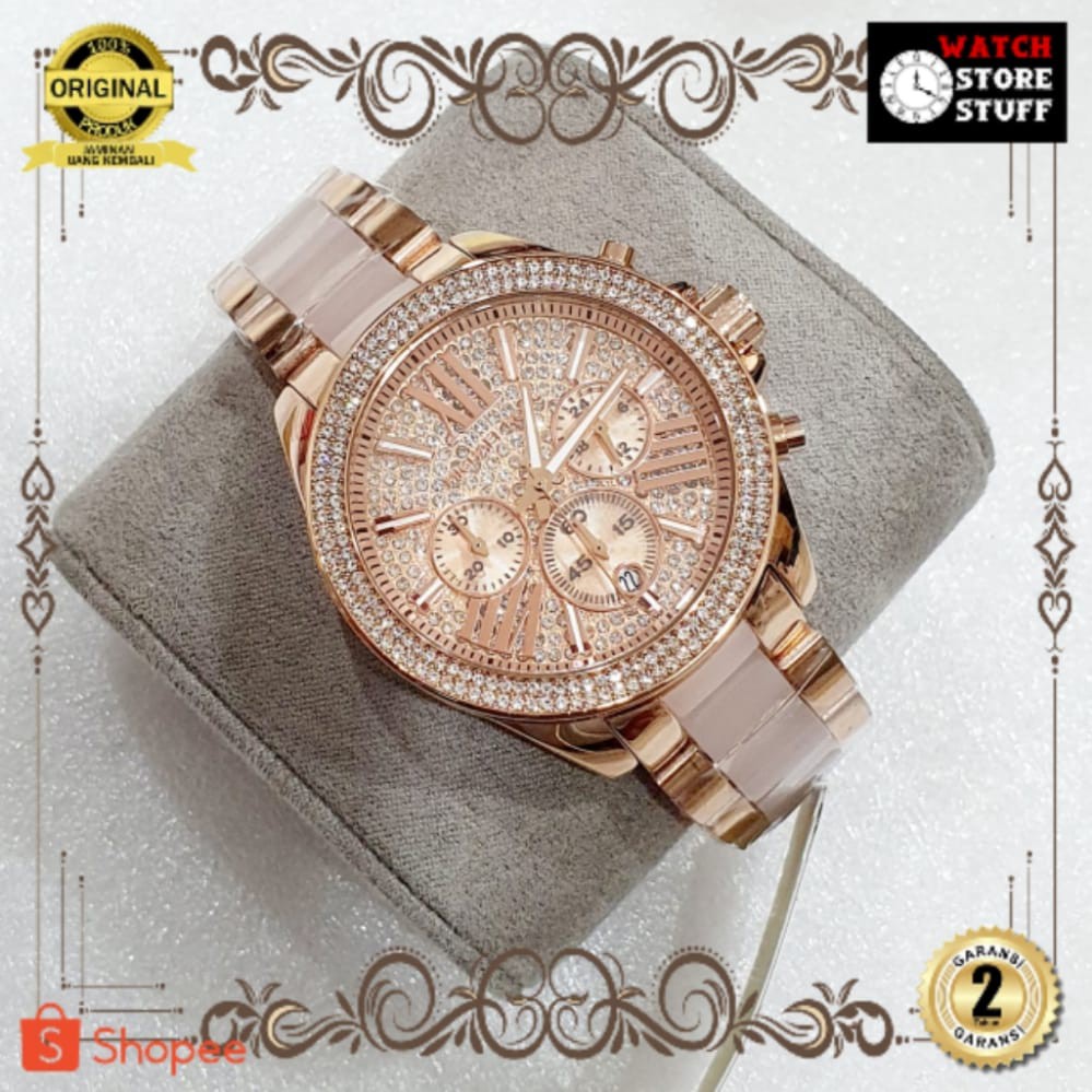 JAM TANGAN PRIA WANITA | RANTAI | KULIT | KARET | MURAH | WANITA MICHAEL KORS MK 6096 STRAP STAINLES