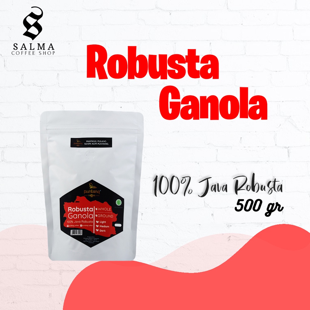 

Kopi Hitam Biji/Bubuk Coffee Puntang Kopi Robusta Ganola" 500gr