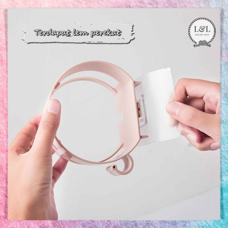 Gantungan Hair Dryer Holder Tempel Perekat Dinding Kuat Tanpa Paku Rak Gantung Pengering Rambut Kamar Mandi