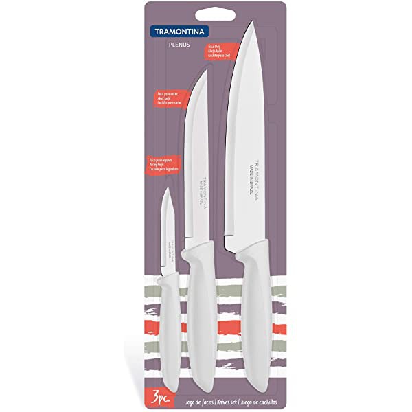 PISAU DAPUR TAJAM MURAH SATU SET SERBAGUNA TRAMONTINA ORI 3 PCS