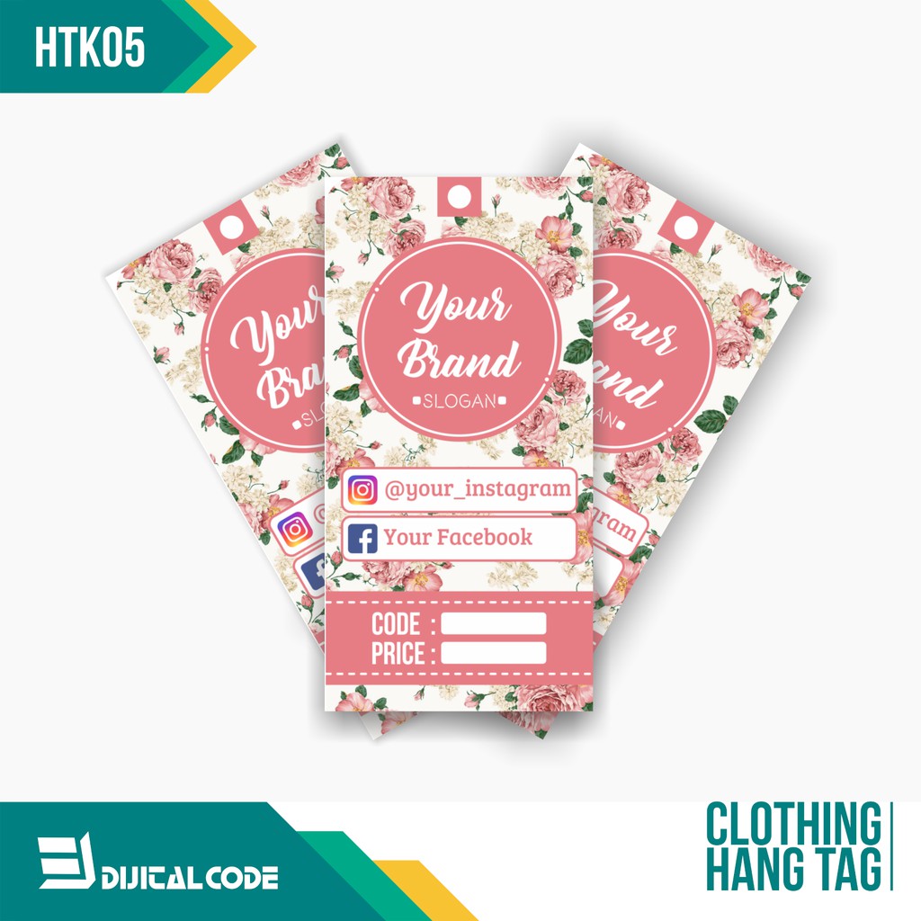 

HTK05 Hang Tag Label Produk Baju Celana Pakaian 4x8 cm