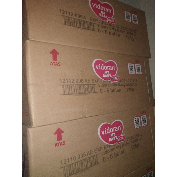 susu formula vidoran my baby 0-6 & 6-12 125gr 1 karton