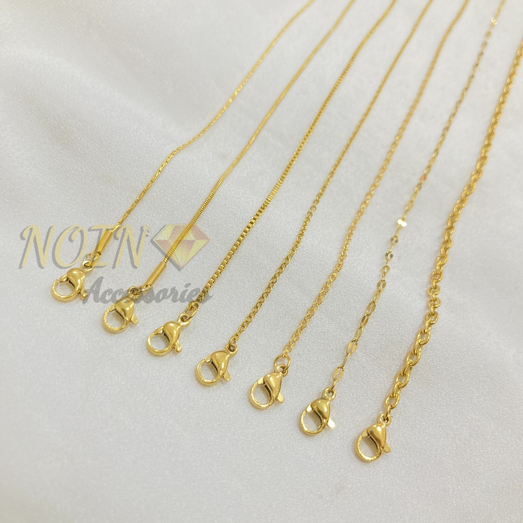 Kalung Titanium Macam Model 45 cm Pria dan Wanita Anti Karat Unisex