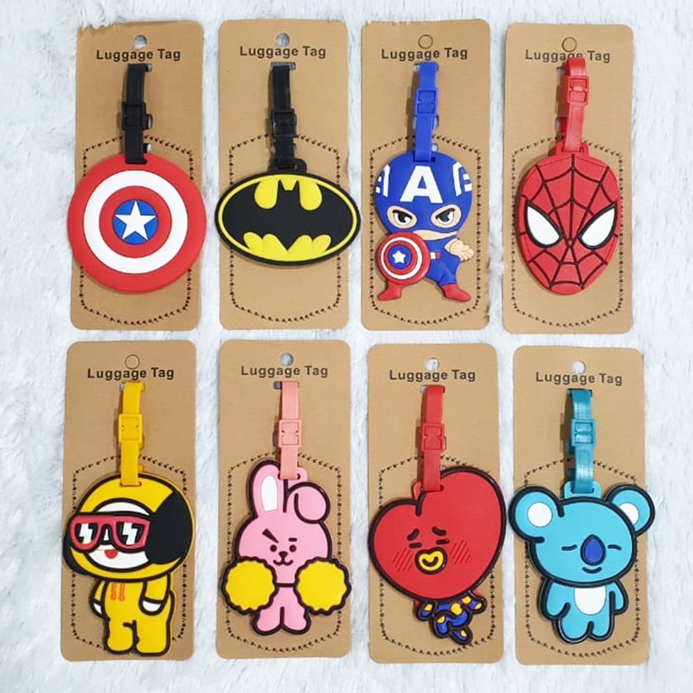 SALE 7.7 Travel Luggage Tag /  Gantungan Label Nama Karakter Kartun Anak Laki Laki dan Perempuan Lucu dan Gemes