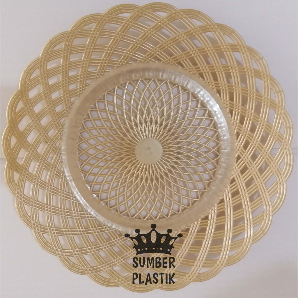 PROMO!! Piring Rotan Plastik anyaman (1PCS)