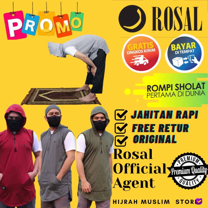 Sholat-Rompi- Rosal Termurah Rompi Sholat Hoodie New⠀⠀⠀⠀⠀⠀⠀ - Maroon -Rompi-Sholat.