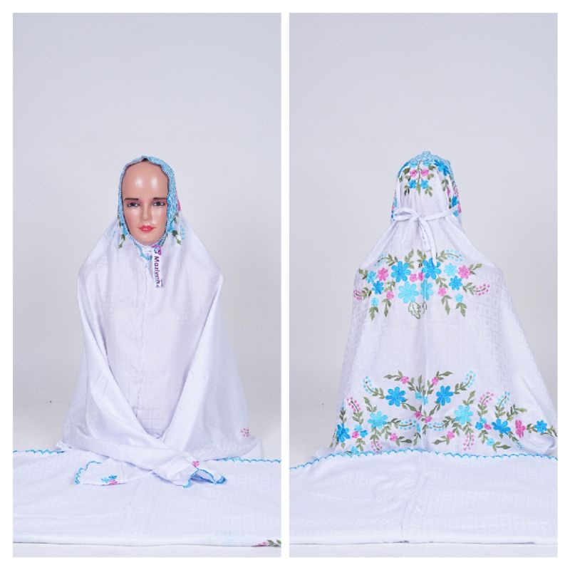 Mukena bordir semi sutra terusan