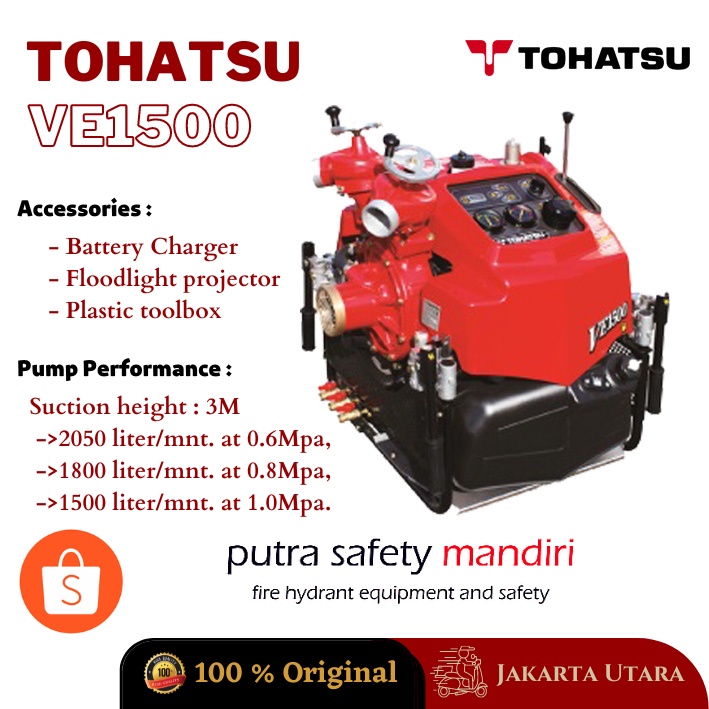 TOHATSU VE1500 - VE500AS FIRE PUMP HYDRANT ALAT POMPA AIR SAFETY PEMADAM KEBAKARAN PORTABLE HIGH PRE