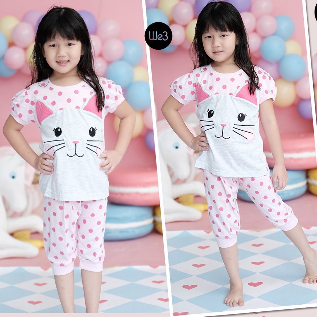 Setelan Momo Kids Size 1-10 Tahun / EXPORT Quality Baju Karakter Kaos Lengan Pendek Celana Pendek