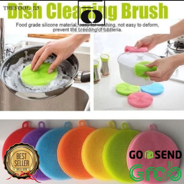 BAROKAH GAMIS BELI 1 GRATIS 2 HARGA 3 PCS Sponge Silicone Serbaguna Pembersih Dapur