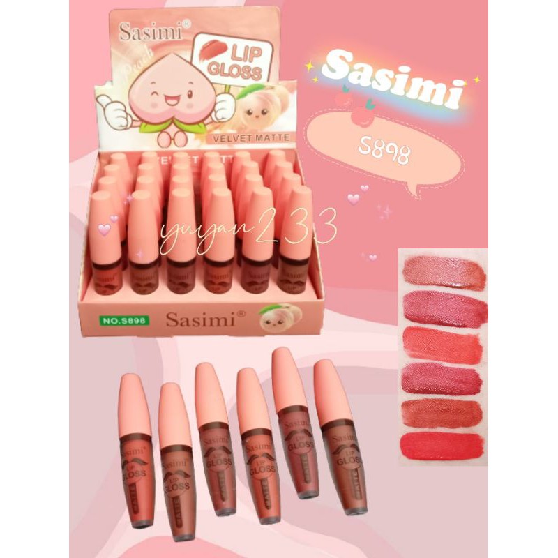 PROMO!!!LIP GLOSS VELVET MATTE PEACH SASIMI S898