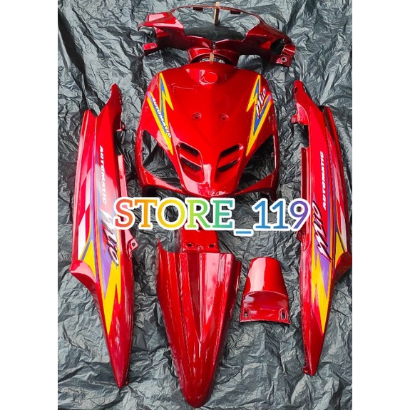 BODY HALUS FULL SET MIO SPORTY MERAH MAROON PLUS STRIPING