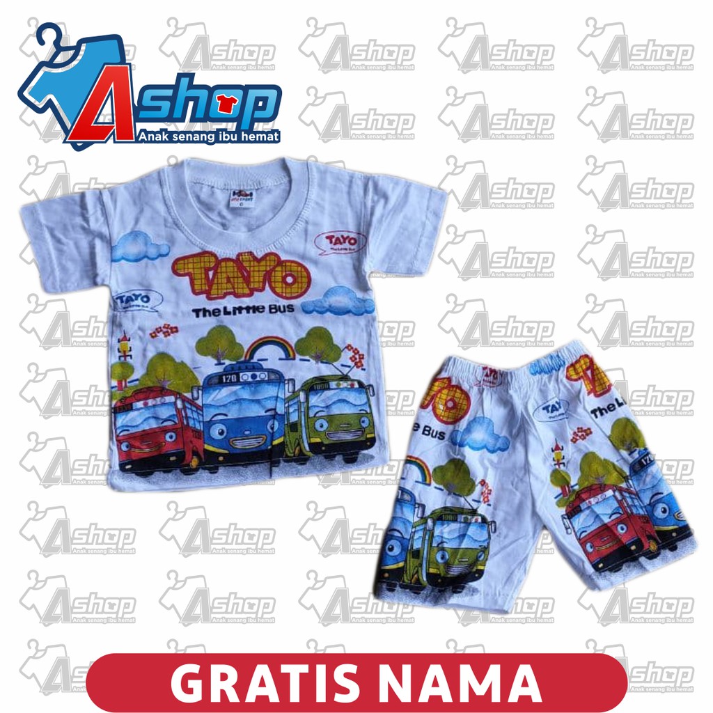 Baju Anak Setelan  Gratis Sablon Nama