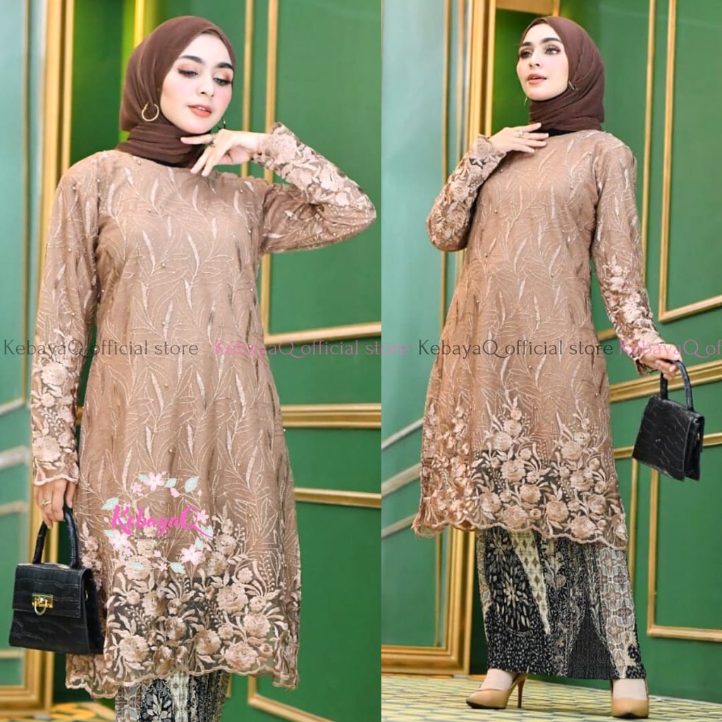 (RealPict)KQ>SET KEBAYA MODERN TUNIK BASIC - KEBAYA PESTA - KEBAYA BROKAT MODERN - KEBAYA WISUDA - K