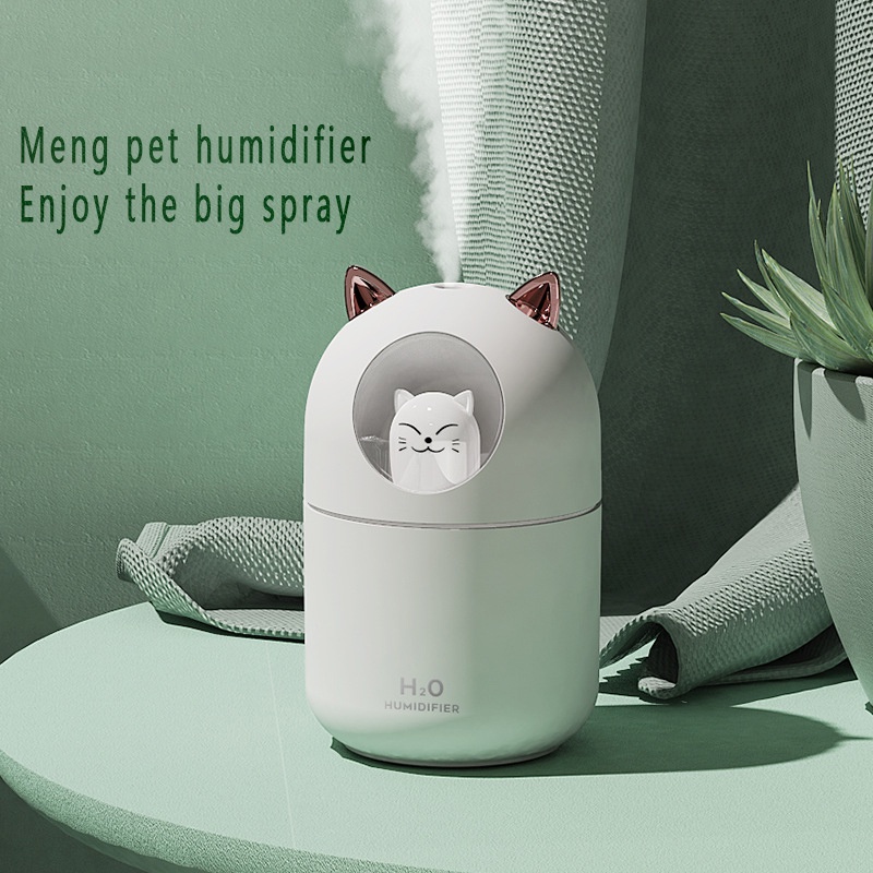 Air Humidifier / Aroma Diffuser Usb Mini Bentuk Kucing Lucu Untuk Rumah / Kantor - olo