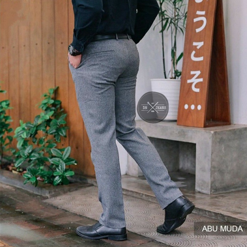 Celana Kantor Formal Kerja Pria Slimfit Cardinale Bahan Dasar Size 27-38