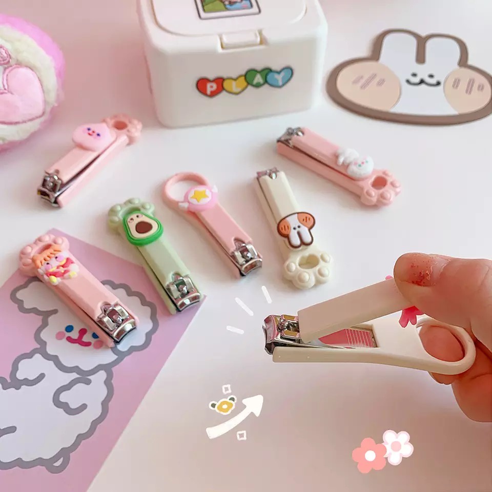 Kawaii Nail Clipper / Gunting Kuku Mini Portable Pocket / Pemotong Kuku Lucu Imut Praktis Motif Karakter Ala Korea Style 3D