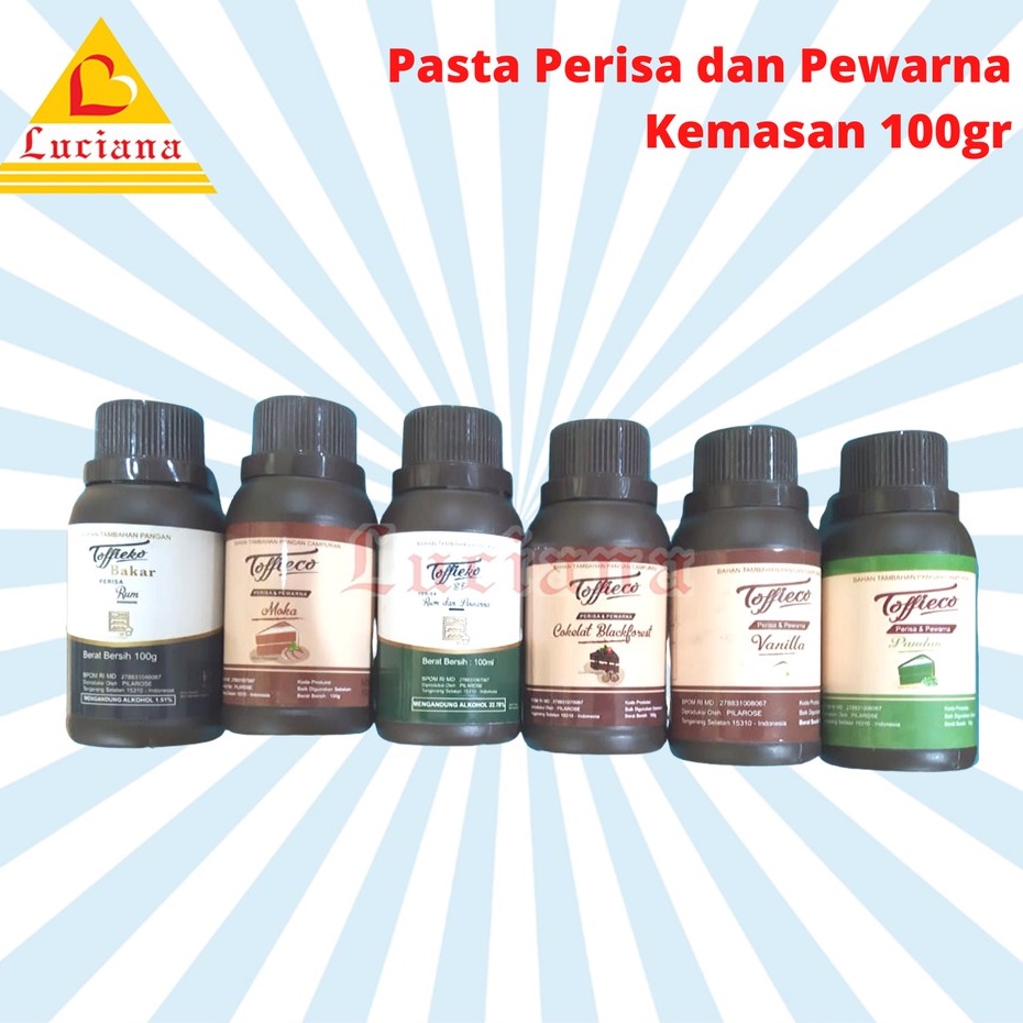 TOFFIECO PASTA Rhum Bakar / Zero Bakar / Black Forest / dll 100gram perisa makanan