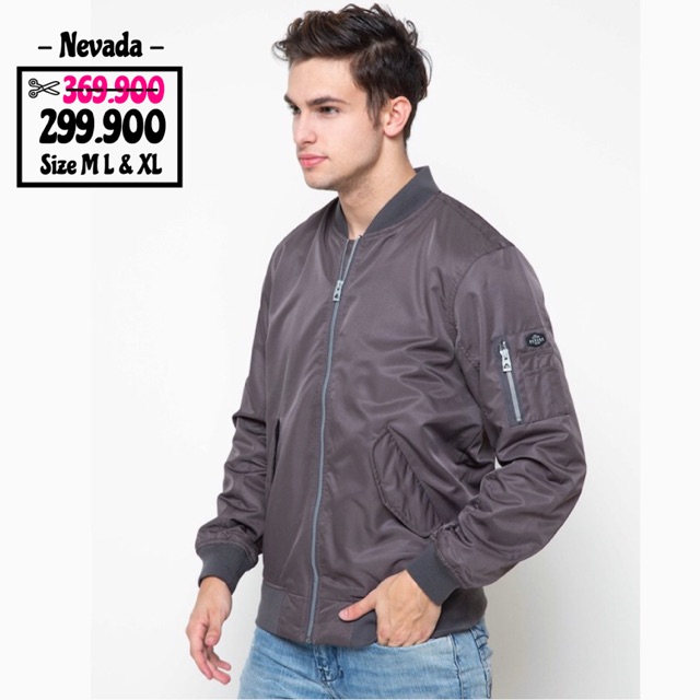 Nevada Jaket Parasut Bomber - Taupe Grey