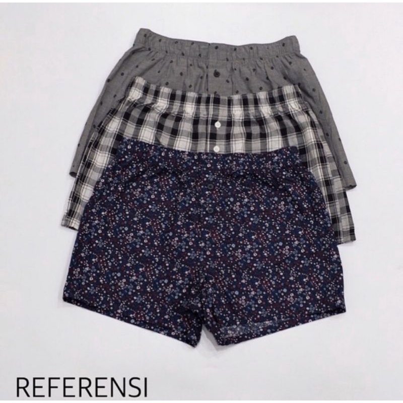 H&amp;M Woven Boxer Short Original H&amp;M Celana Pendek Dalam Isi 3 Pcs Mix Original Branded