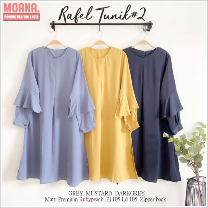Tunik polos long tunik polos murah tunik non busui tunik polos adem tunik kekinian / Rafel tunik