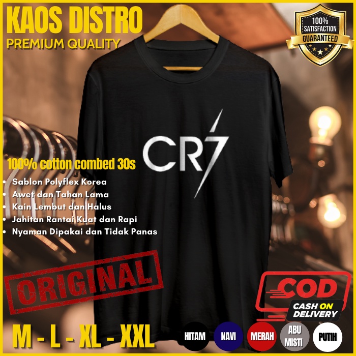 Kaos Bola Futsal Baju Distro Original Pria Dewasa Branded Cowok Keren Kekinian Import CR7 Lancip