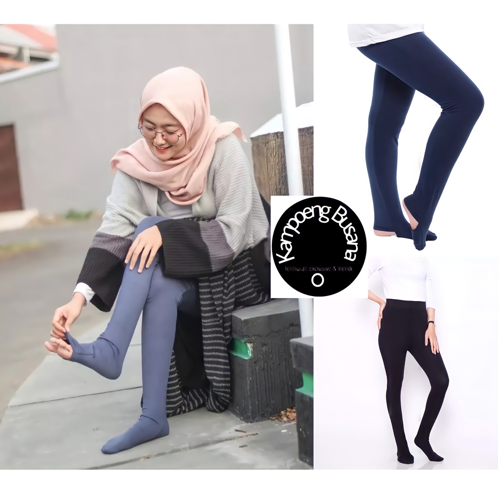 Celana Legging Wudhu Polos Panjang Wanita Bahan Spandek Rayon Premium Murah Import Bandung