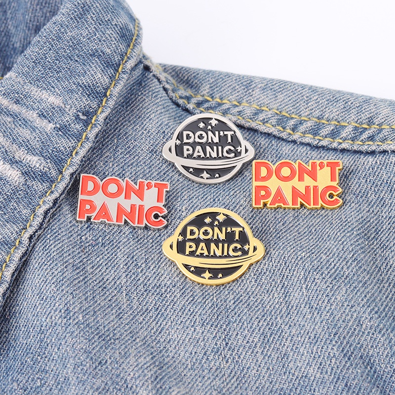 Bros Pin Desain Planet Dan Huruf Untuk Aksesoris Pakaian