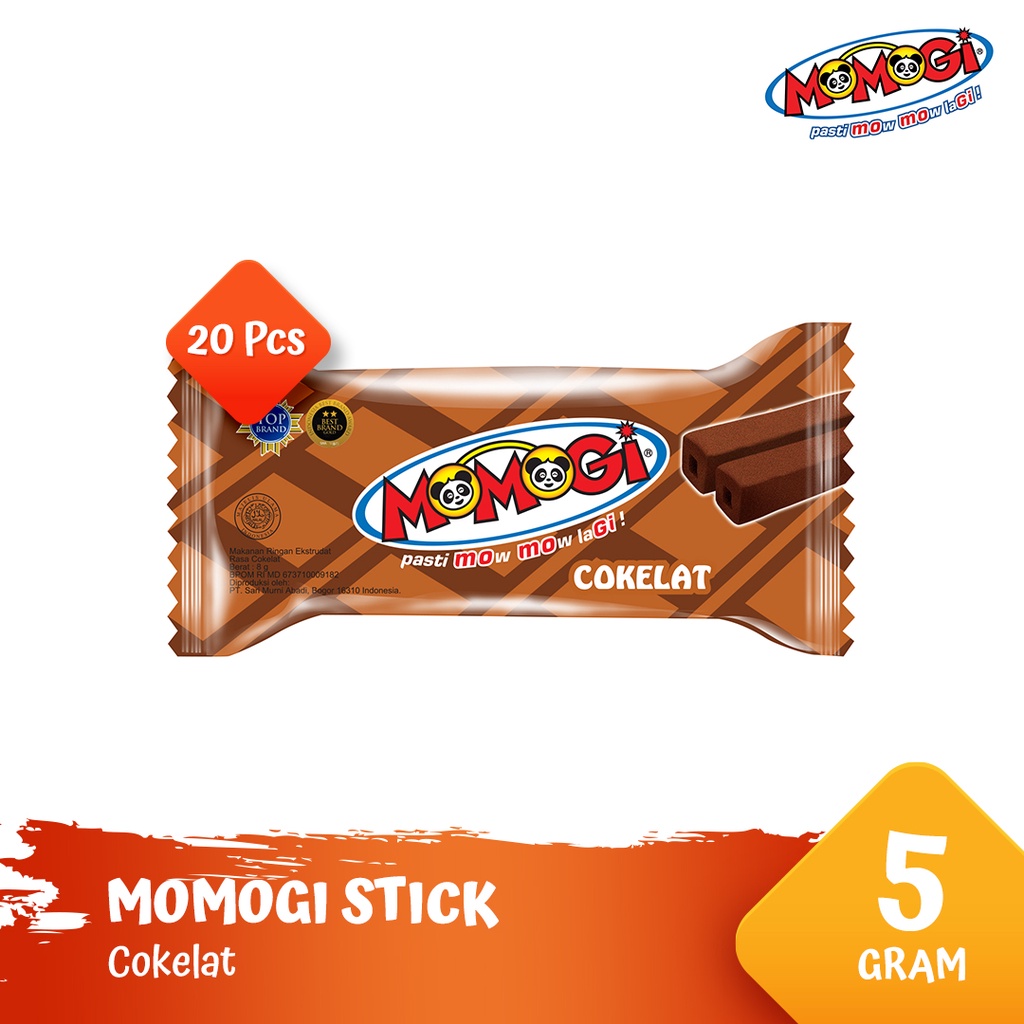 

Momogi Stick Snack Makanan Ringan 5gr - Cokelat [1 Box @ 20 Pcs]