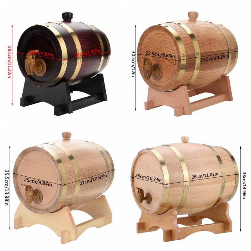 1.5L/3L/5L/10L Oak Barrels Brewing Decorative Wine Barrel Keg Bucket Brewage Hotel Restaurant