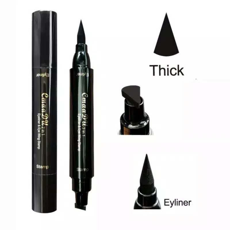 Bisa COD CMAADU Eyeliner Stamp 100% Original 2 Sisi Cepat Kering Sexy Warna Hitam