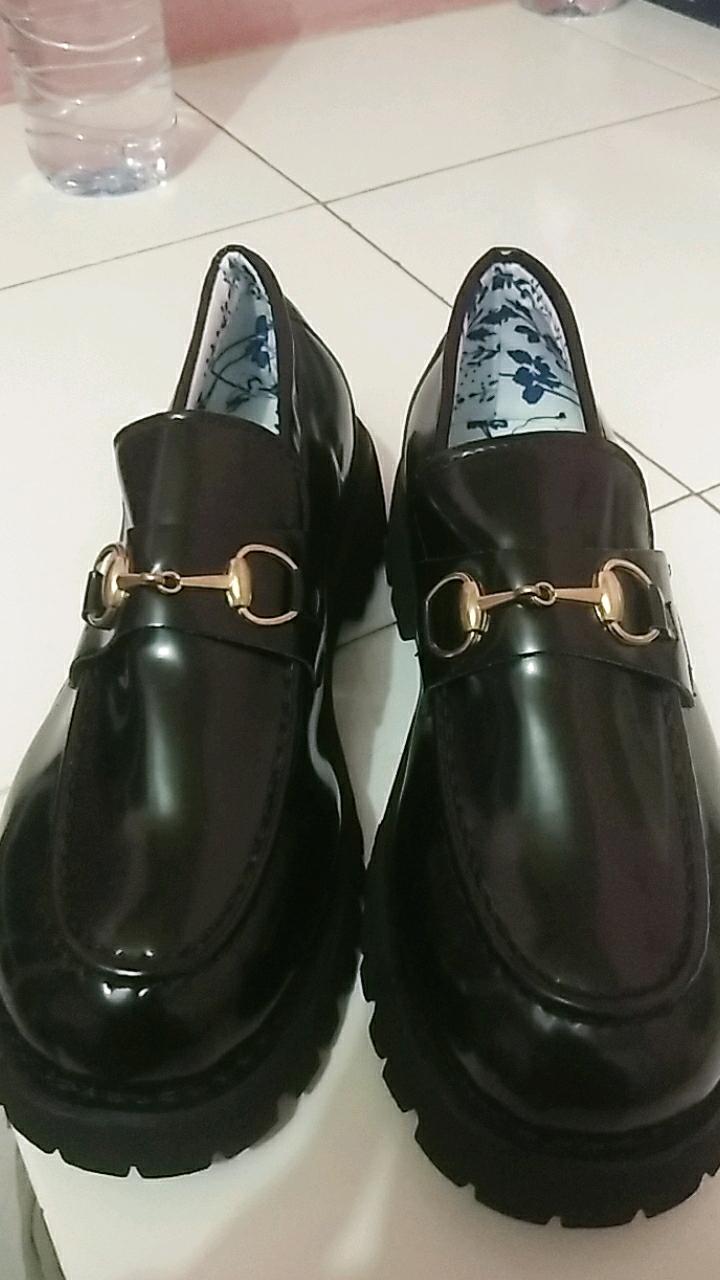 Sepatu Flats Loafers Slip On Bahan Kulit Gaya Harajuku Ulzzang Untuk Wanita 36-40