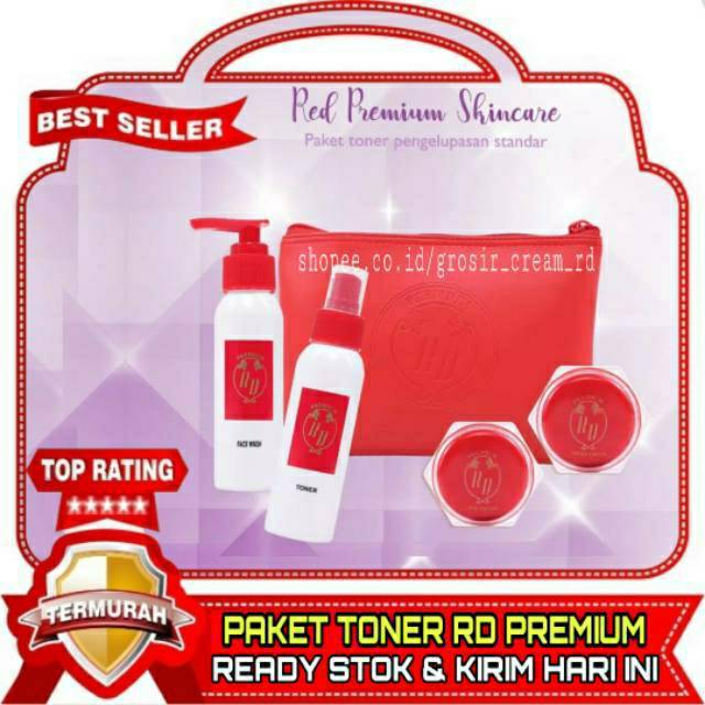 PAKET Toner Cream RD original/Cream RD RED Premium Red Premium CV HJ ARNI Paket cleanser dan Toner