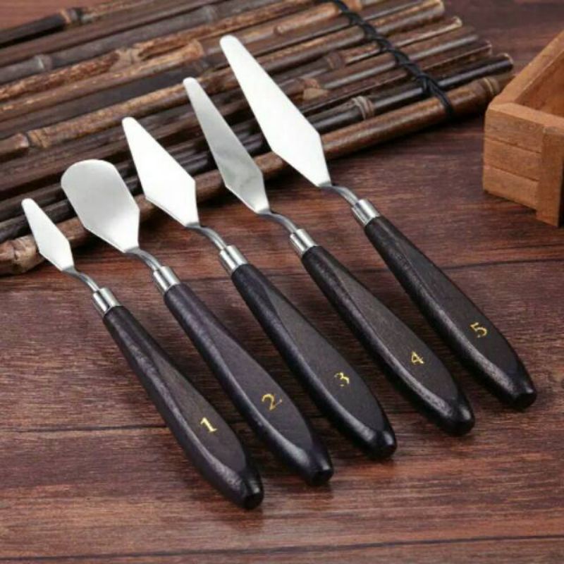 pisau pallete painting knive 5pcs pisau lukis kue