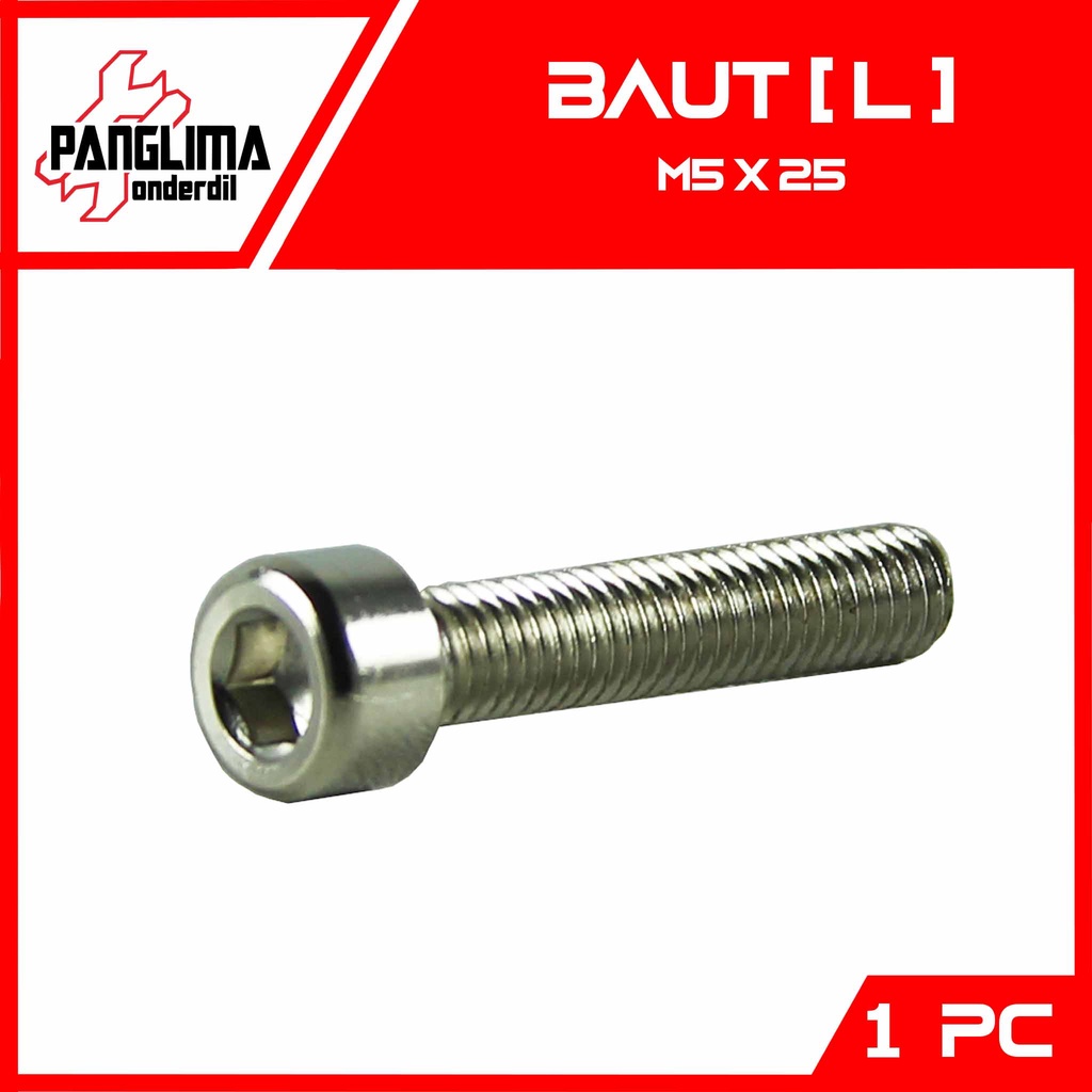 Baut L-L4 M5x25-5X25-M 5 x 25 Kunci-K 4 P-Pitch 0.8 Baud-Bolt