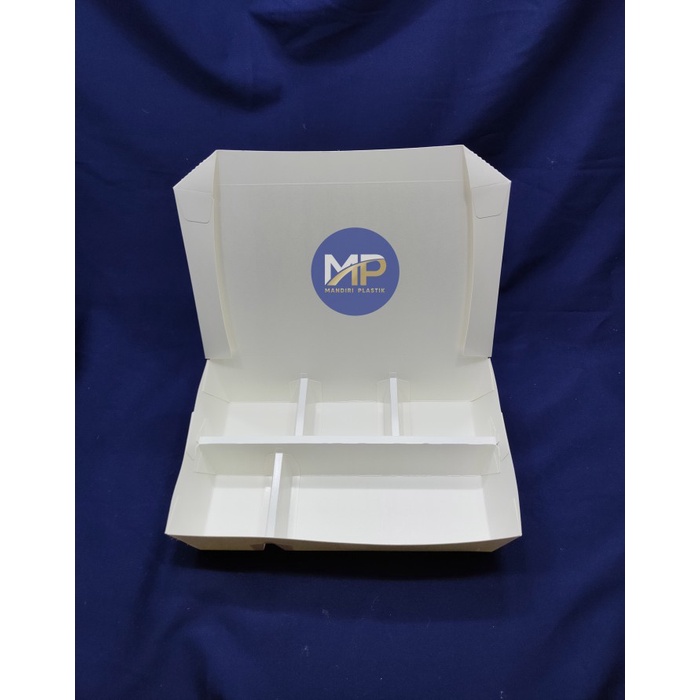 misi- Paper Lunch Box Sekat 5 / Kotak Makan Kertas Sekat 5 -100pcs