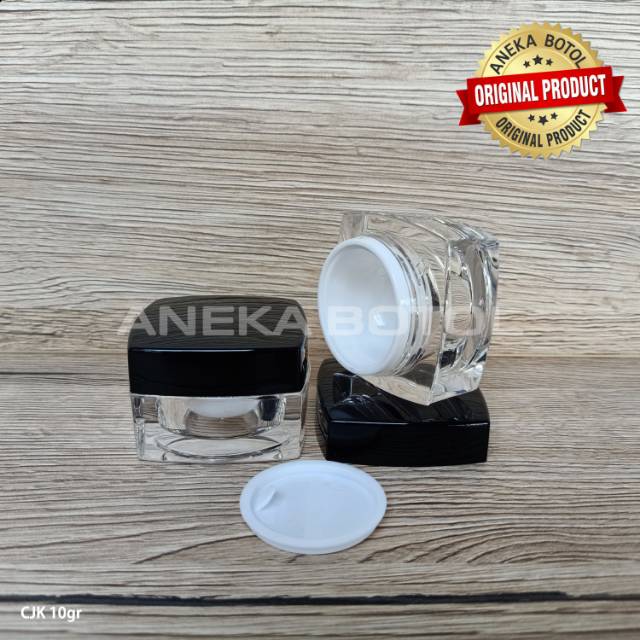 POT CREAM JAR ACRYLIC 10 GRAM HITAM BENING / POT CJK / POT IMPORT LUXURY