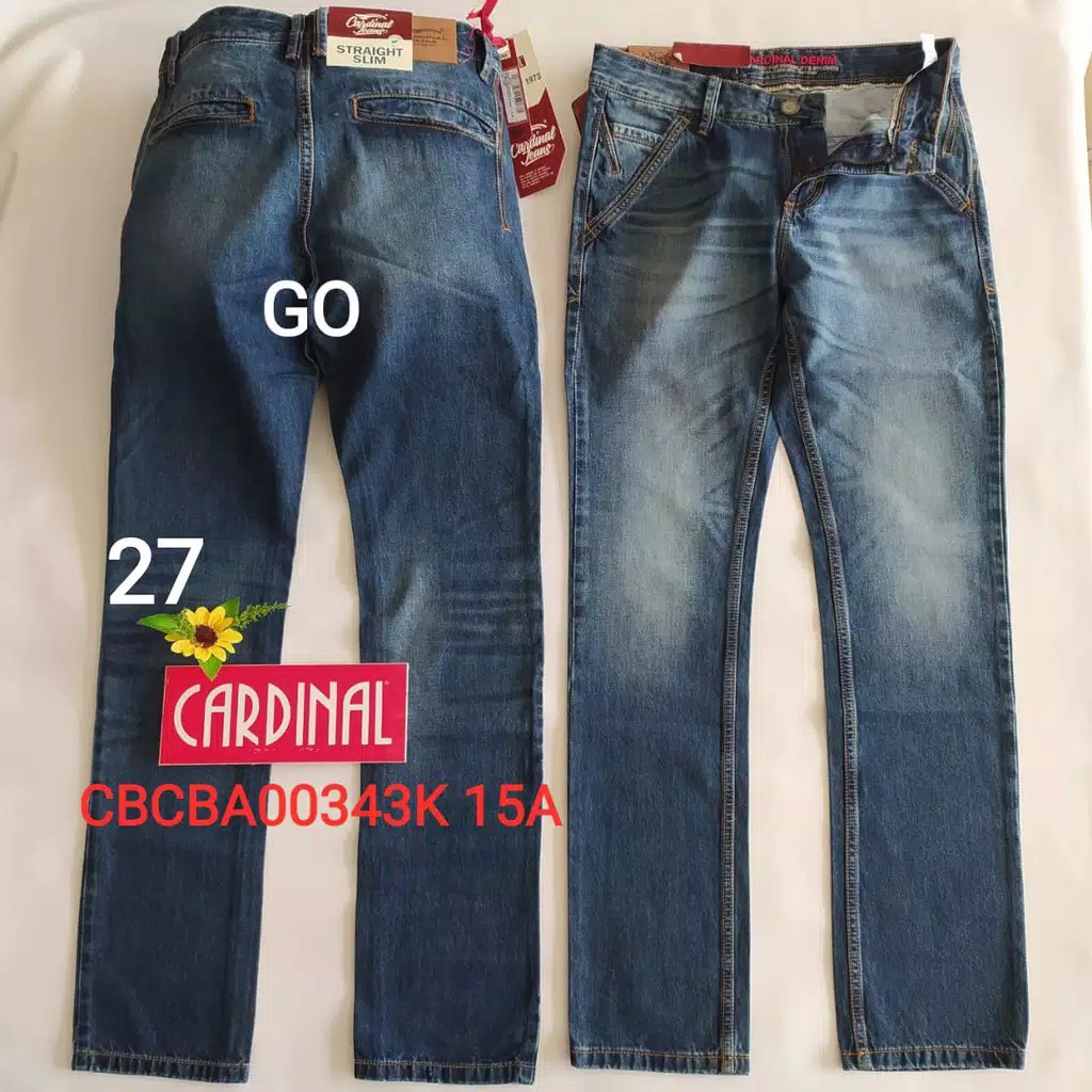 bb A 27-28 CARDINAL CBCBA Celana Panjang Jeans Reguler Fit Slim Fit Straight Slim Bawahan Laki-Lak