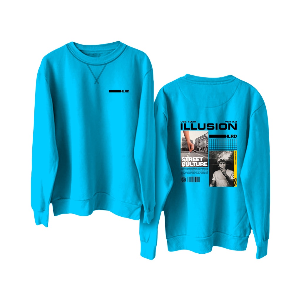 Holyrider Sweter Basic Illusion|| Crewneck sweatshirt sablon DTF II SIZE M - XXL ( Pria &amp; Wanita )