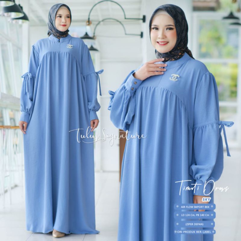 TIMOTI DRESS BY TULUS SIGNATURE / DRESS POLOS AIRFLOW MUSLIMAH // Gamis wanita jumbo airflow LD 124 busui