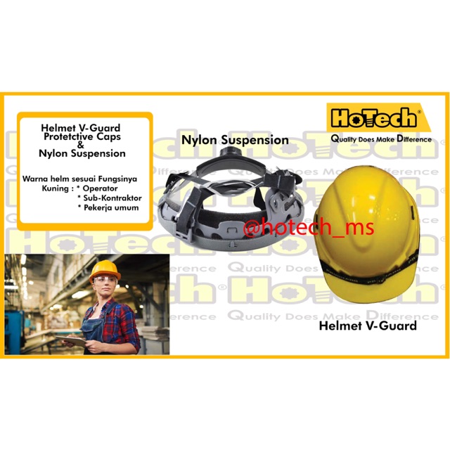 Helm Proyek / Safety Helmet / Nylon Suspension Yellow Colour