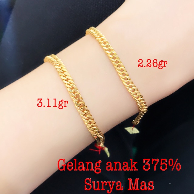 Gelang anak emas 375%