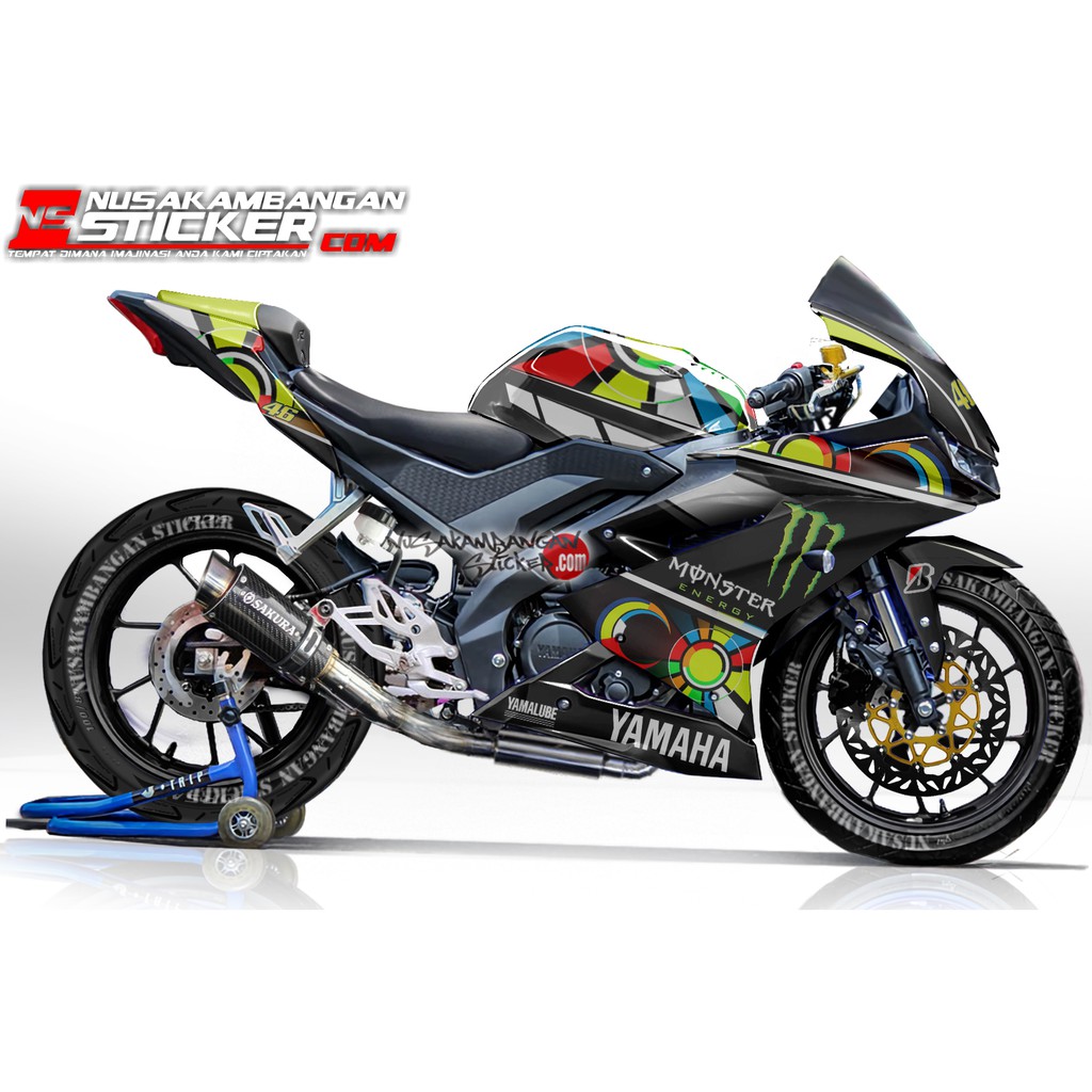 Decal Stiker R15 V3 Monster Hitam 2
