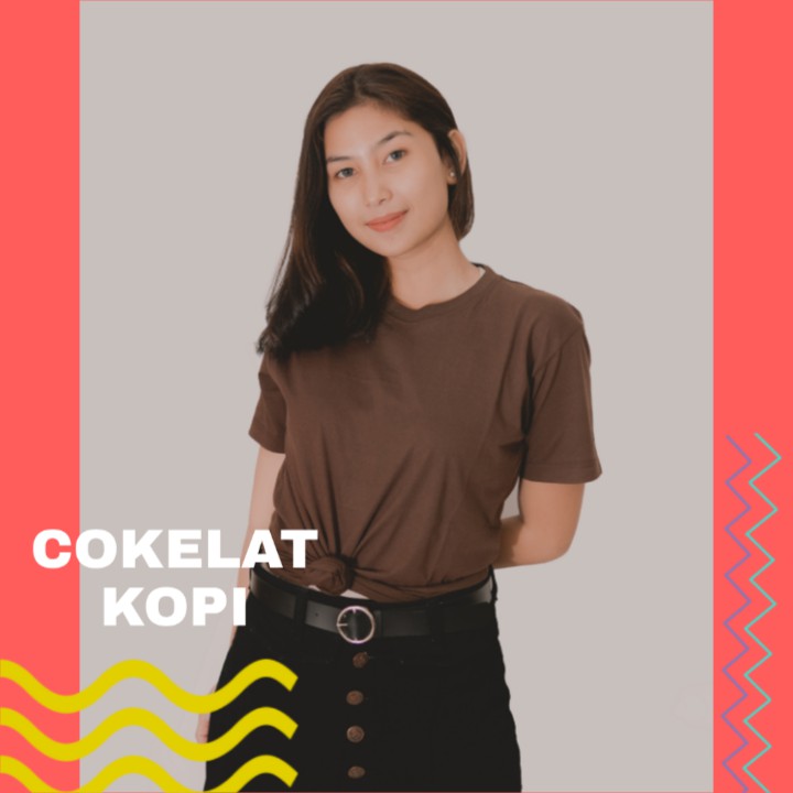 BAJU POLOS  WANITA COKELAT KOPI  KAOS  POLOS  WANITA KAOS  