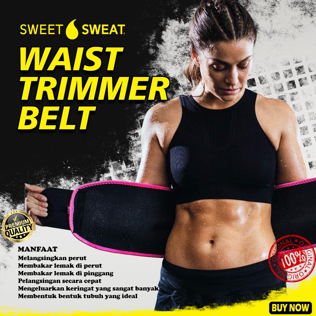 SWEET SWEAT WAIST TRIMMER BELT Korset Pembakar Lemak Perut Pria Wanita