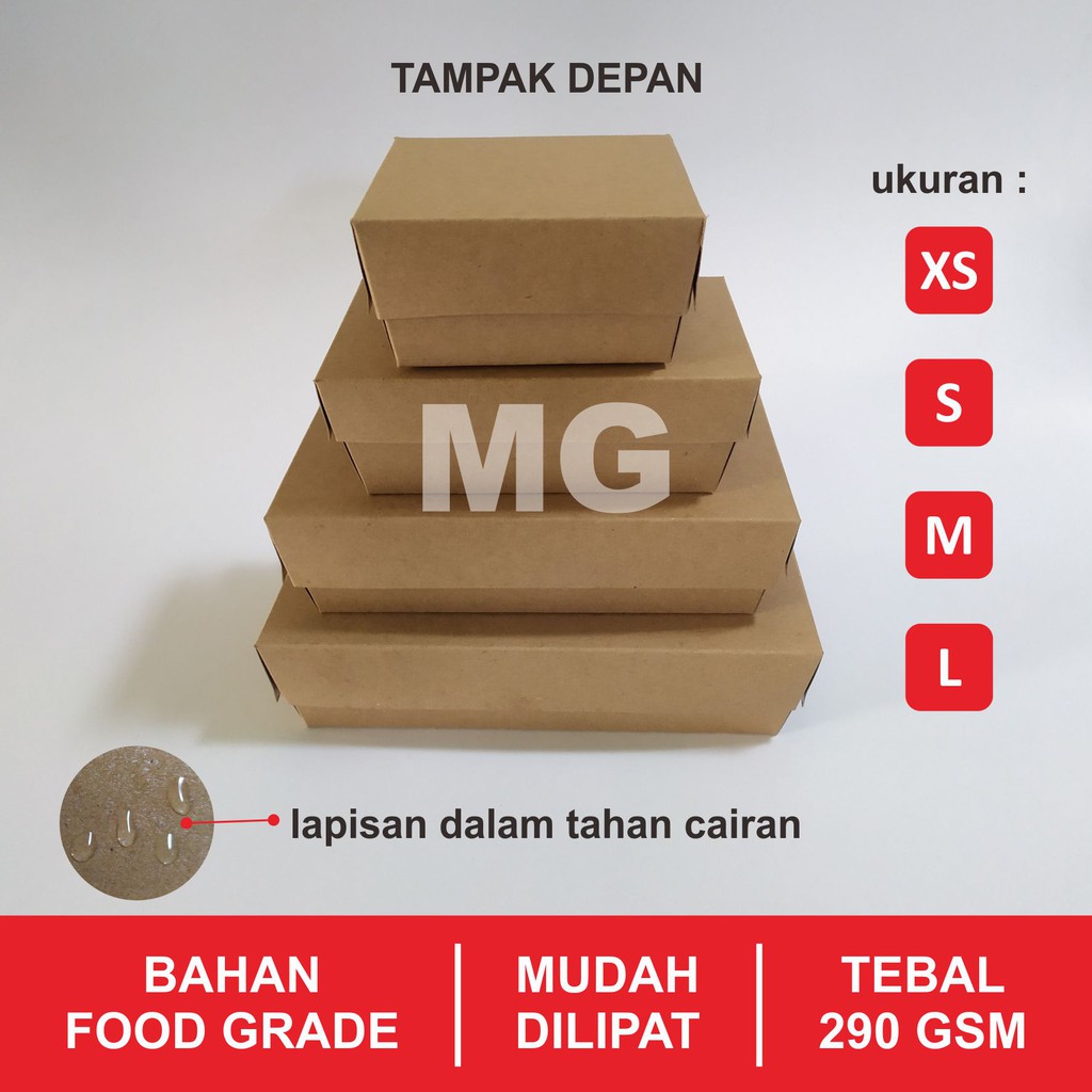 Lunch Box ukuran S / Dus Makanan ukuran kecil / Box Makanan ukuran kecil